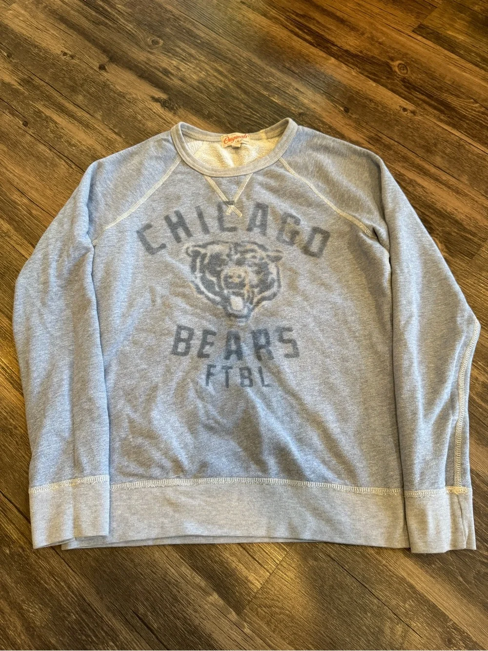 Chicago Bears Junk Food Light Blue Fleece Pullover Sweatshirt M NFL Football